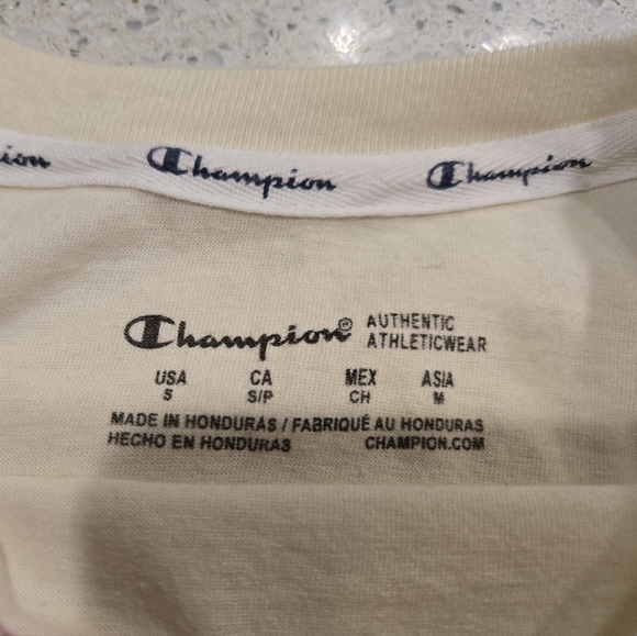 Champion Long Sleeve Women’s T-Shirt in Cream and Black; size small - Picture 9 of 10